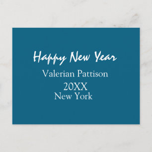 Cartes Pour Fêtes Annuelles Bonne année bleue nom lieu année boho simple