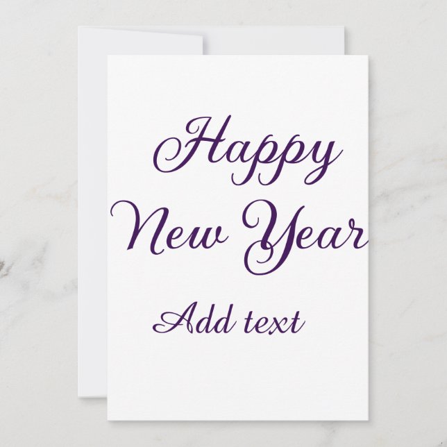 Cartes Pour Fêtes Annuelles Bonne année calligraphie violette simple minimale  (Devant)