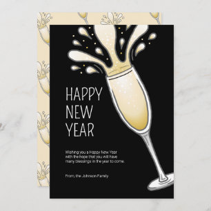 Cartes Pour Fêtes Annuelles Bonne année Champagne