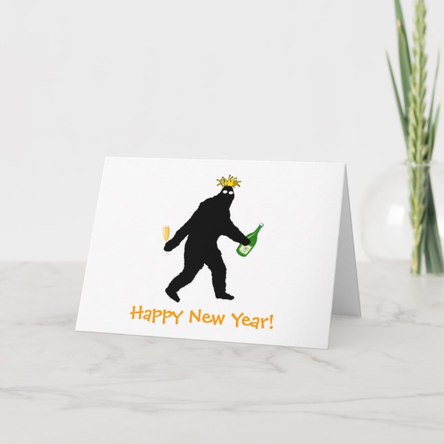 Cartes Pour Fêtes Annuelles Bonne année de Bigfoot ! (Devant)