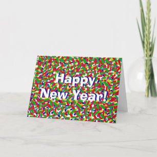 Cartes Pour Fêtes Annuelles Bonne année de confettis multicolores "! "