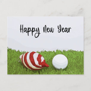 Cartes Pour Fêtes Annuelles Bonne année de golf avec vacances de golfeur bonho