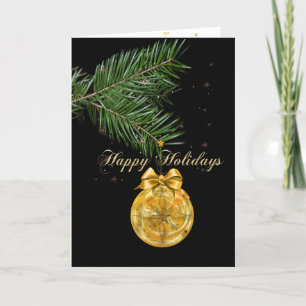 Cartes Pour Fêtes Annuelles Bonne année, décorations dorées pour sapin de Noël