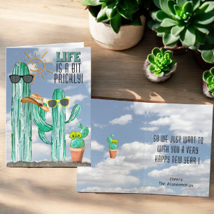 Cartes Pour Fêtes Annuelles Bonne année drôle sud-ouest Saguaro Cactus