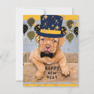 Cartes Pour Fêtes Annuelles Bonne année du Dogue de Bordeaux