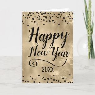 Cartes Pour Fêtes Annuelles Bonne année élégante en faux papier d'aluminium