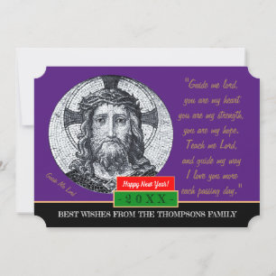 Cartes Pour Fêtes Annuelles Bonne année et prière Jésus Christ "Guidez-moi"