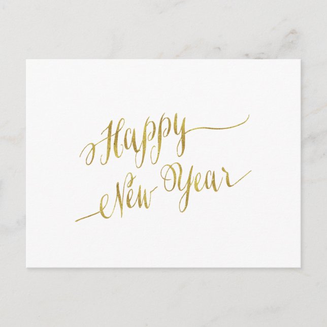 Cartes Pour Fêtes Annuelles Bonne année Faux Gold Foil Salutation (Devant)