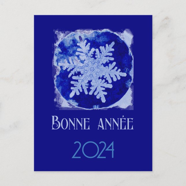 Cartes Pour Fêtes Annuelles Bonne Annee - Flocon de neige - 2024 (Devant)