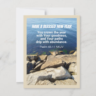 Cartes Pour Fêtes Annuelles Bonne année foi chrétienne Océan Bleu