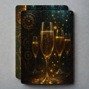 Cartes Pour Fêtes Annuelles Bonne année glamour Champagne steampunk 