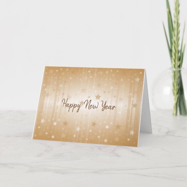 Cartes Pour Fêtes Annuelles Bonne année Gold Stars Card (Devant)