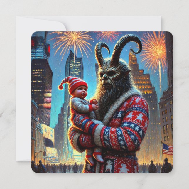 Cartes Pour Fêtes Annuelles Bonne Année Krampus (Devant)