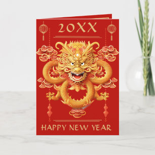 Cartes Pour Fêtes Annuelles Bonne année lunaire chinoise Dragon