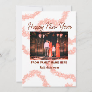 Cartes Pour Fêtes Annuelles Bonne année marron ajout photo nom de famille pail