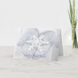 Cartes Pour Fêtes Annuelles Bonne année ! - Mignons Mittens à neige