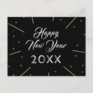 Cartes Pour Fêtes Annuelles Bonne année noire 2023 motif étoile de script