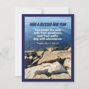 Cartes Pour Fêtes Annuelles Bonne année océan bleu Foi chrétienne