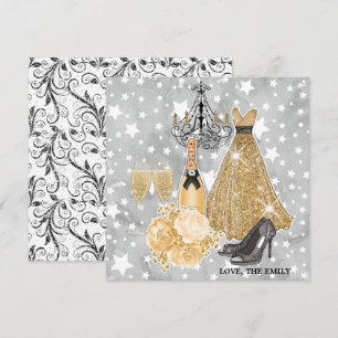 Cartes Pour Fêtes Annuelles Bonne Année Or 