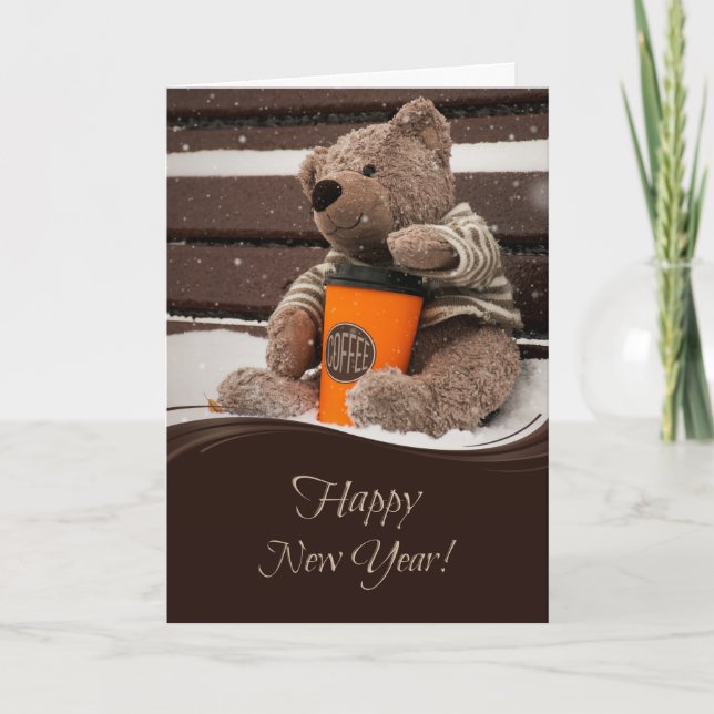 Cartes Pour Fêtes Annuelles Bonne année. Ours de nounours (Devant)