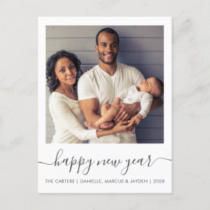 Cartes Pour Fêtes Annuelles Bonne année personnalisée avec photo, écriture gri