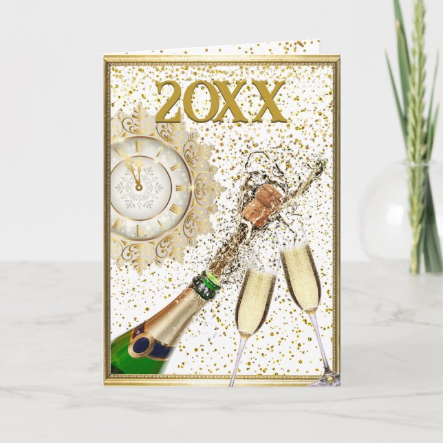 Cartes Pour Fêtes Annuelles Bonne année Personnalisez le texte et la signature (Devant)