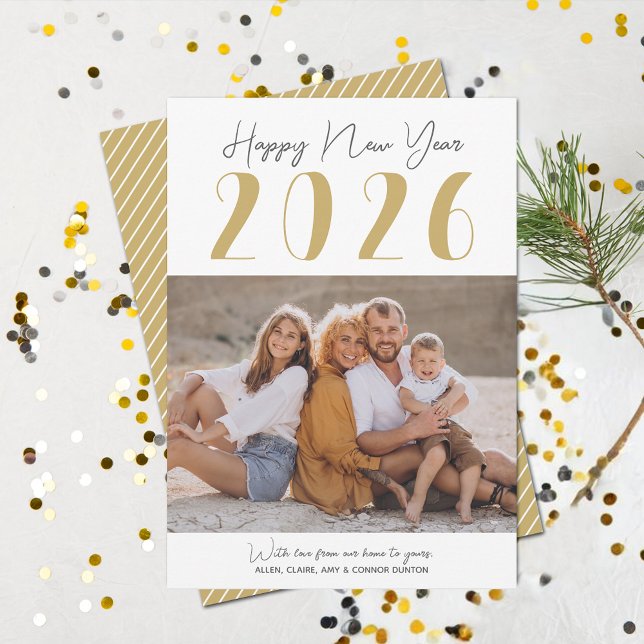 Cartes Pour Fêtes Annuelles Bonne année photo (Happy New Year photo holiday cards  - Order INSTANT DOWNLOAD and/or PRINTED or both!)