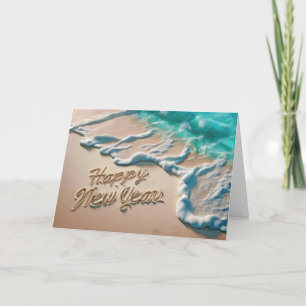 Cartes Pour Fêtes Annuelles Bonne année Plage tropicale
