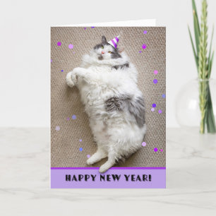 Cartes Pour Fêtes Annuelles Bonne Année Pour N'Importe Qui Humour Gros Chat