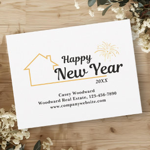 Cartes Pour Fêtes Annuelles Bonne année   Référenceur minimaliste