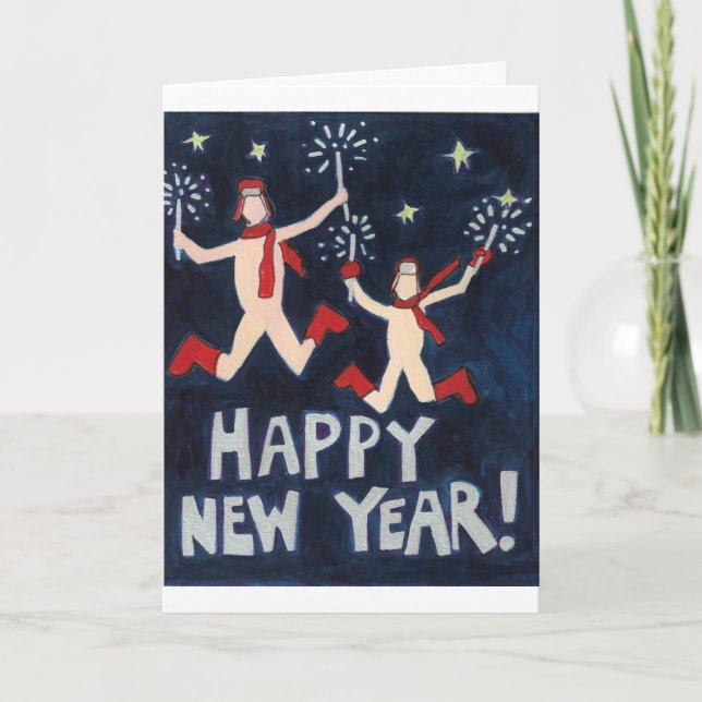 Cartes Pour Fêtes Annuelles Bonne Année Sans Coup (Devant)