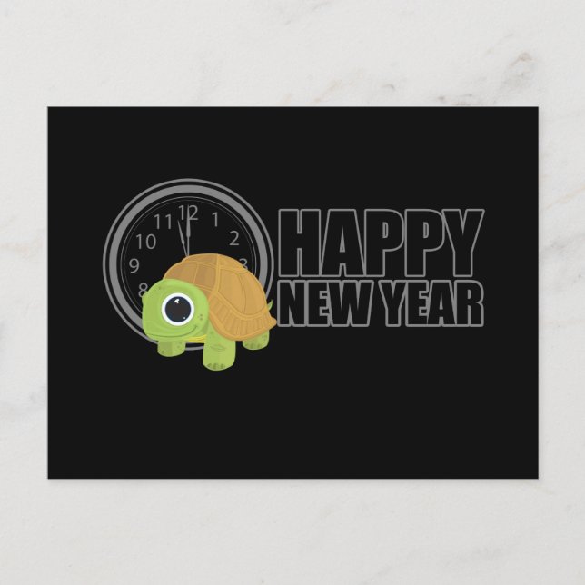 Cartes Pour Fêtes Annuelles Bonne année - Tortue (Devant)