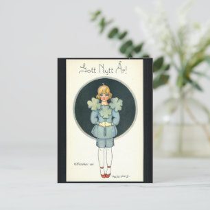 Cartes Pour Fêtes Annuelles Bonne année - vieux scandinave - rétro