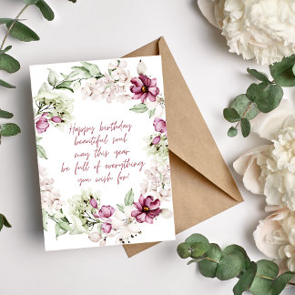 Cartes Pour Fêtes Annuelles Bonne Anniversaire belle Soul Floral Wreath Card