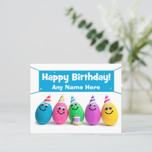 Cartes Pour Fêtes Annuelles Bonne Anniversaire Custom Egg Humour de vacances C