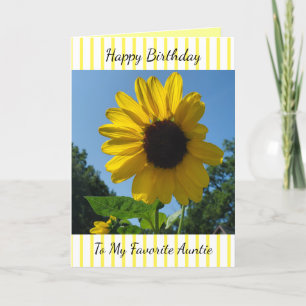 Cartes Pour Fêtes Annuelles Bonne Anniversaire Tante, Tournesol Photographie