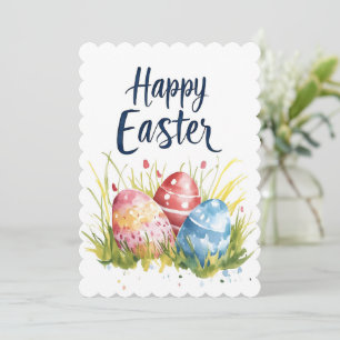 Cartes Pour Fêtes Annuelles Bonne aquarelle de Pâques Minimaliste