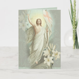 Cartes Pour Fêtes Annuelles Bonne Bénédiction de Pâques Prière Résurrection Vi