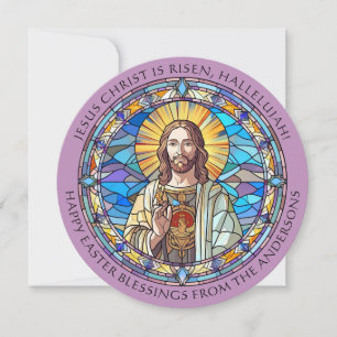 Cartes Pour Fêtes Annuelles Bonne Bénédiction de Pâques Résurrection Religieus