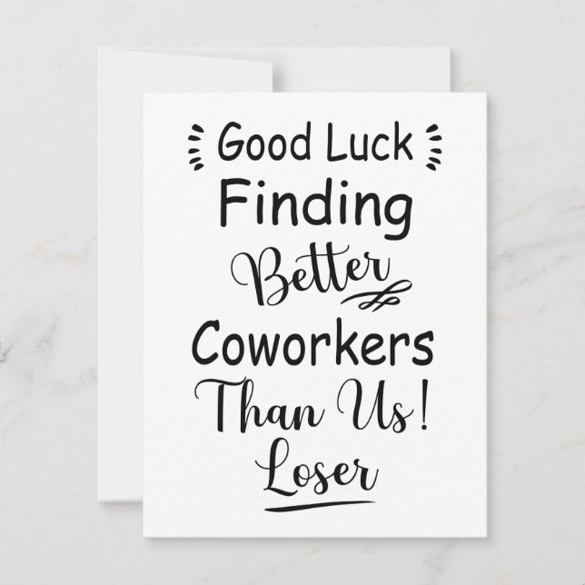 Cartes Pour Fêtes Annuelles Bonne Chance Trouver De Meilleurs Cotravailleurs Q (Devant)