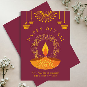 Cartes Pour Fêtes Annuelles Bonne Diwali Festival des lumières Diya