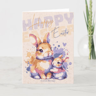 Cartes Pour Fêtes Annuelles Bonne Eau de lapin de Pâques Moderne Personnalisé