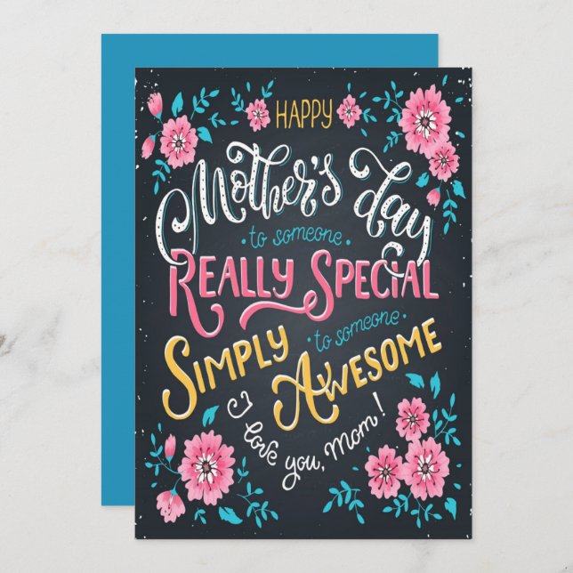 Cartes Pour Fêtes Annuelles Bonne fête des mères | à Special and Awesome Mom (Devant / Derrière)