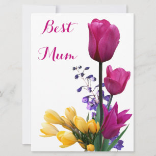 Cartes Pour Fêtes Annuelles Bonne fête des mères jolie tulipes roses amour flo