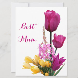 Cartes Pour Fêtes Annuelles Bonne fête des mères jolie tulipes roses amour flo