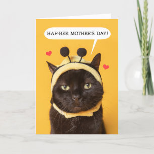 Cartes Pour Fêtes Annuelles Bonne fête des mères mignonne chat dans Bumble Bee
