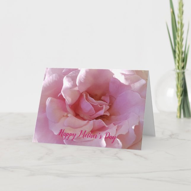 Cartes Pour Fêtes Annuelles Bonne Fête des mères Rose douce (Devant)