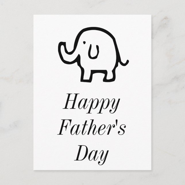 Cartes Pour Fêtes Annuelles Bonne Fête des pères bébé éléphant mignonne simple (Devant)