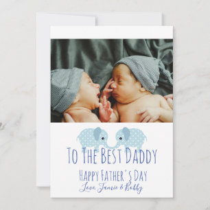 Cartes Pour Fêtes Annuelles Bonne Fête des pères Custom Photo Twins