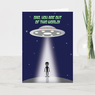 Cartes Pour Fêtes Annuelles Bonne Fête des pères de ce monde Alien UFO 
